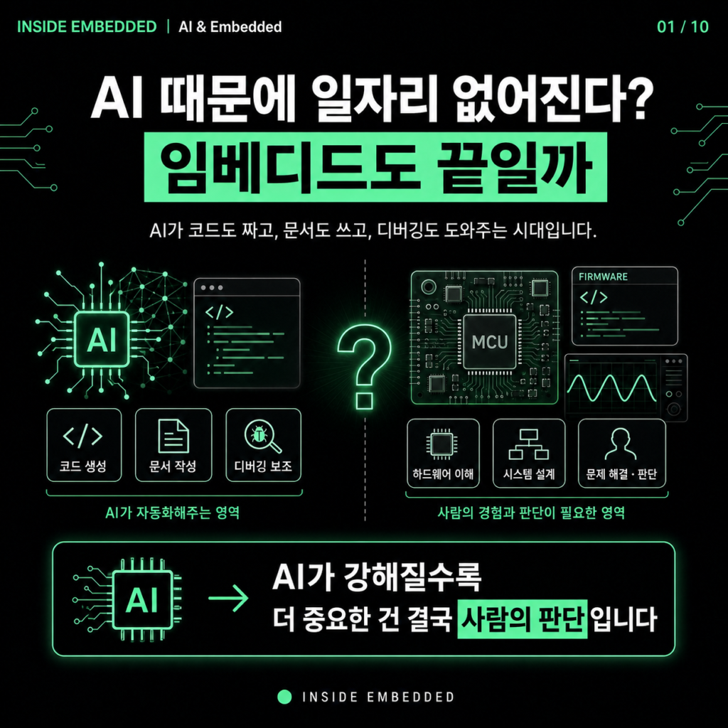 AI 때문에 일자리가 없어질까? 임베디드도 끝일까 첫 카드뉴스
