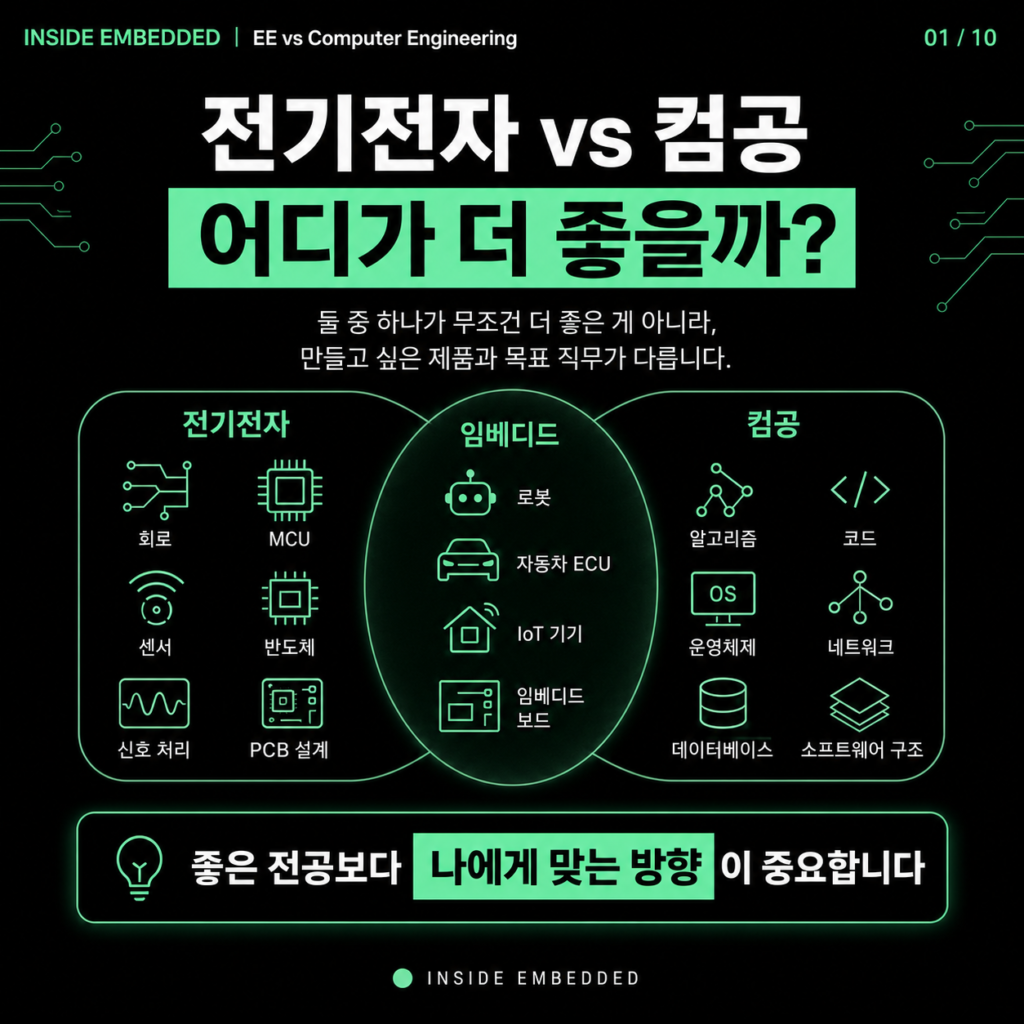 임베디드와 컴공의 차이: 전공 선택 전에 보는 기준 첫 카드뉴스