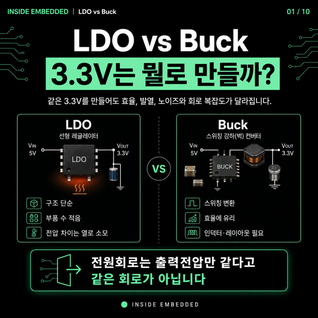 LDO vs Buck 차이: 전원 회로에서 무엇을 골라야 할까 첫 카드뉴스