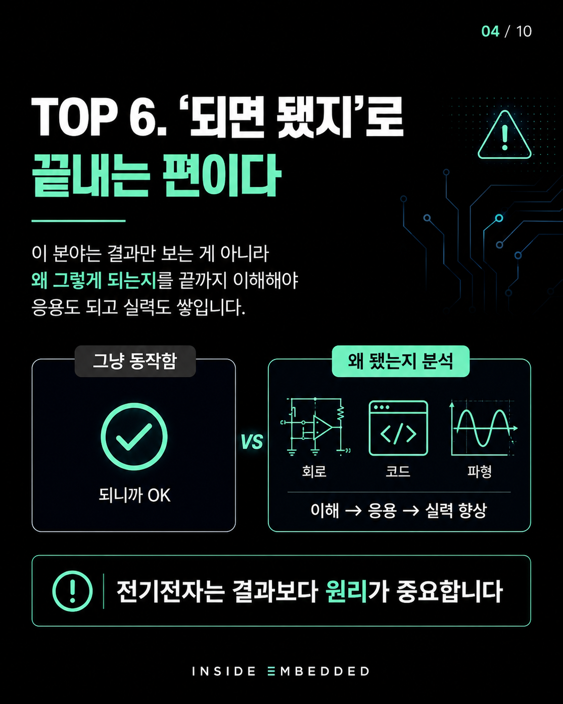 전기전자 전공 적성: 이런 사람은 공부와 실무가 힘들 수 있습니다 4/10 카드뉴스