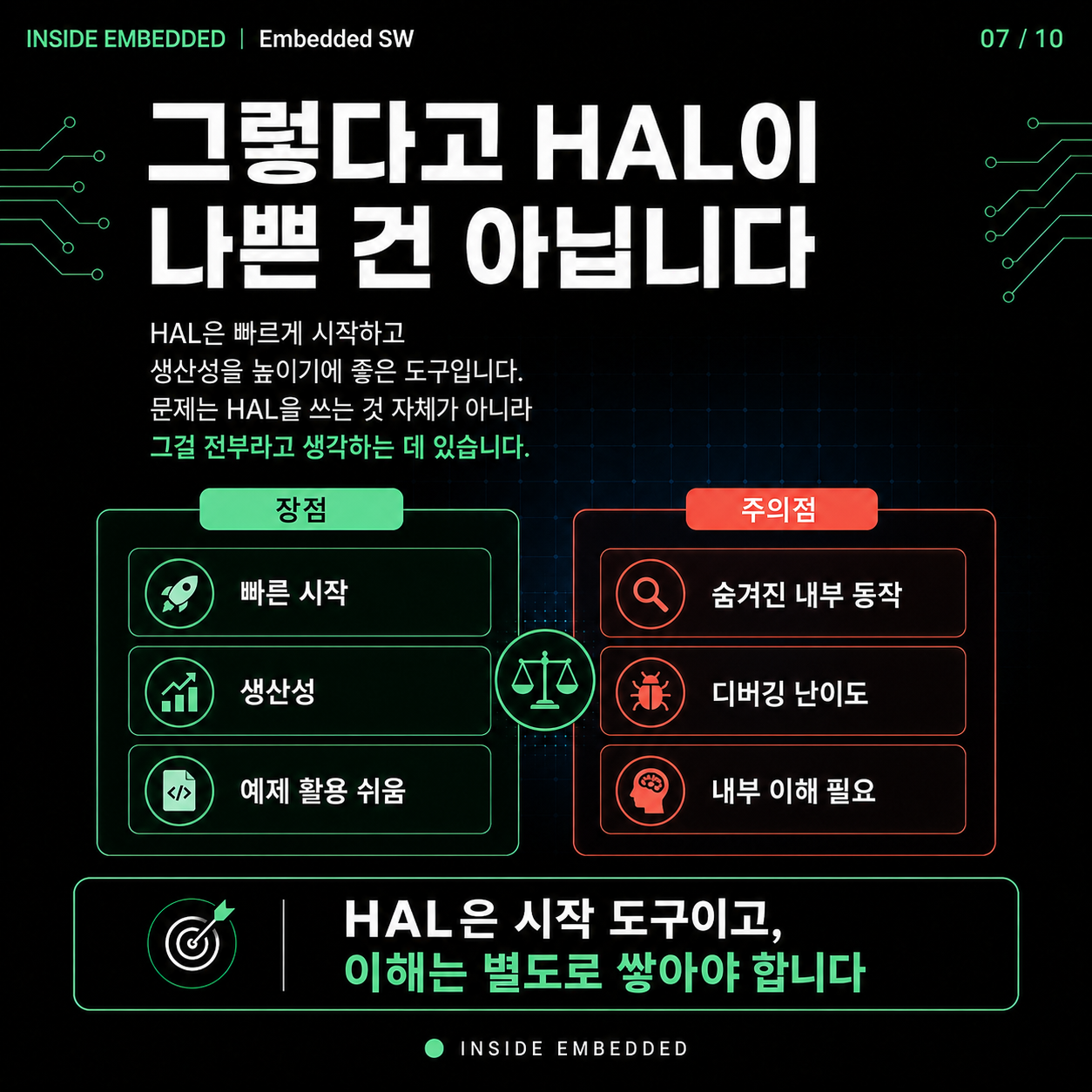 STM32 HAL만 배우면 막히는 이유: 레지스터·클럭·데이터시트 공부법 7/10 카드뉴스